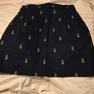 J. Crew Navy Pineapple Printed Basketweave Mini Skirt - Size 00